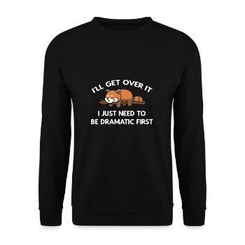 I'll Get Over It Red Panda - Unisex Sweatshirt - black - Front - Alina (178cm) & Michal (187cm)