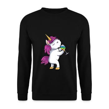 Funny Beer Unicorn Funny Beer Unicorn Party JGA - Sweat-shirt Unisexe - noir - Devant - Alina (178cm) & Michal (187cm)