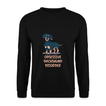 Obsessive Dachshund Disorder Dackel Hund - Unisex Pullover - Schwarz - Vorne - Alina (178cm) & Michal (187cm)