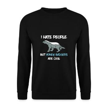 I Hate People Honey Badger honey badger - Unisex Sweatshirt - black - Front - Alina (178cm) & Michal (187cm)