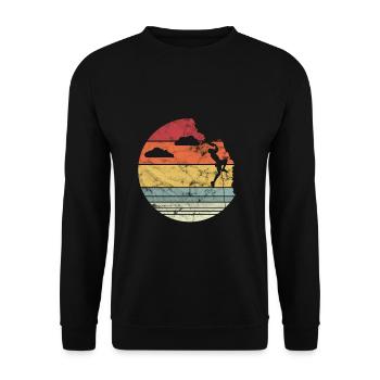 Grimper Bouldern Vintage Retro sort cadeau - Sweat-shirt Unisexe - noir - Devant - Alina (178cm) & Michal (187cm)