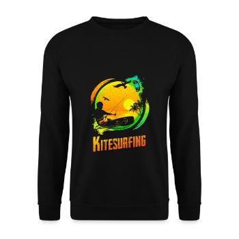 Vintage KITE Surfer Kiting Kiteboarding Retro Kites - Unisex Sweatshirt - black - Front - Alina (178cm) & Michal (187cm)