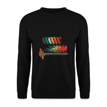Vintage KITE Kiten Surfer Kiteboarding Retro Kites - Unisex Pullover - Schwarz - Vorne - Alina (178cm) & Michal (187cm)
