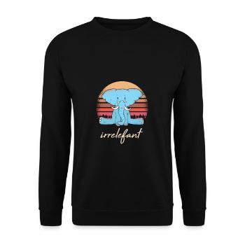 Irrelefant Elefant Wortwitz - Unisex Pullover - Schwarz - Vorne - Alina (178cm) & Michal (187cm)
