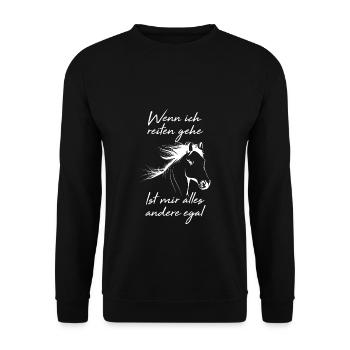 Wenn Ich Reiten Gehe Pferd Galopp - Unisex Pullover - Schwarz - Vorne - Alina (178cm) & Michal (187cm)