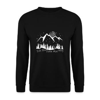 Wandern Jakobsweg Berge Natur Wanderer Hiking Desi - Unisex Pullover - Schwarz - Vorne - Alina (178cm) & Michal (187cm)