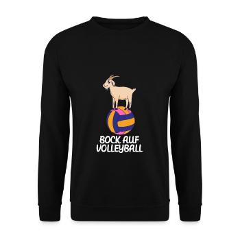 Bock Auf Volleyball Wortwitz - Unisex Pullover - Schwarz - Vorne - Alina (178cm) & Michal (187cm)