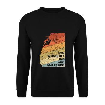 Mir Wurscht Ich geh Klettern Vintage - Unisex Pullover - Schwarz - Vorne - Alina (178cm) & Michal (187cm)