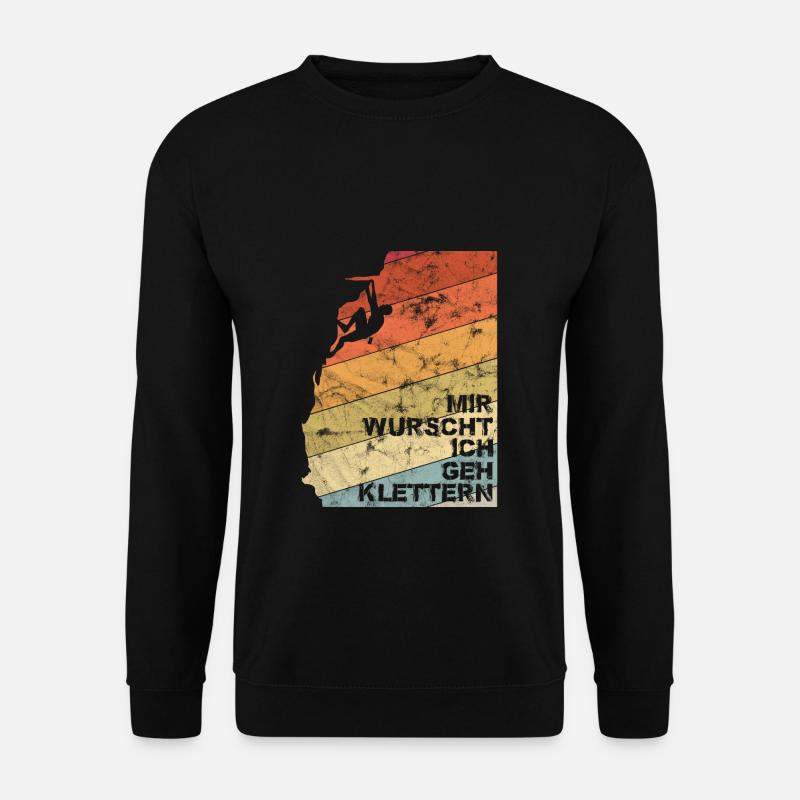 Mir Wurscht Ich geh Klettern Vintage - Unisex Pullover - Schwarz