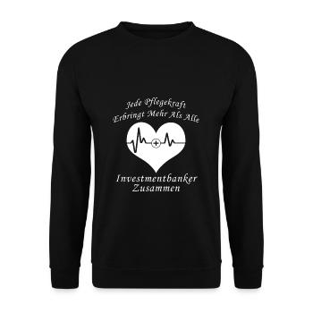 Pflegekraft Geschenk Spruch Pfleger Pflegerin - Unisex Pullover - Schwarz - Vorne - Alina (178cm) & Michal (187cm)