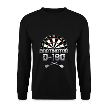 Darts Dartinator D-180 One hundred Eighty Sport - Unisex Pullover - Schwarz - Vorne - Alina (178cm) & Michal (187cm)