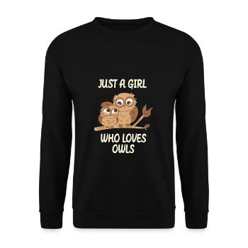 Just A Girl Who Loves Owls Cute Owl - Unisex Sweatshirt - black - Front - Alina (178cm) & Michal (187cm)