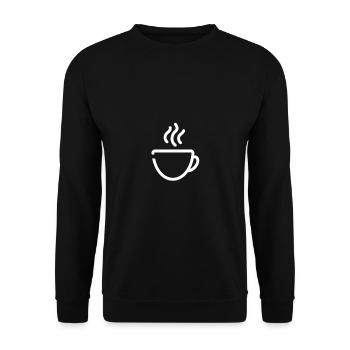 Kaffee Coffee Herzschlag Kaffeetrinker Liebhaber G - Unisex Pullover - Schwarz - Vorne - Alina (178cm) & Michal (187cm)