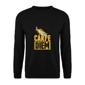 Cadeau d'anniversaire de carpe pêcheur pêcheur à la ligne - Sweat-shirt Unisexe - noir - Devant - Alina (178cm) & Michal (187cm)