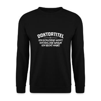 Doktortitel - Unisex Pullover - Schwarz - Vorne - Alina (178cm) & Michal (187cm)