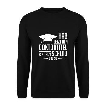 Doktortitel Doktor Promotion - Unisex Pullover - Schwarz - Vorne - Alina (178cm) & Michal (187cm)