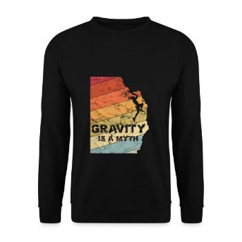 La gravité est un cadeau vintage d'escalade de bloc mythique - Sweat-shirt Unisexe - noir - Devant - Alina (178cm) & Michal (187cm)