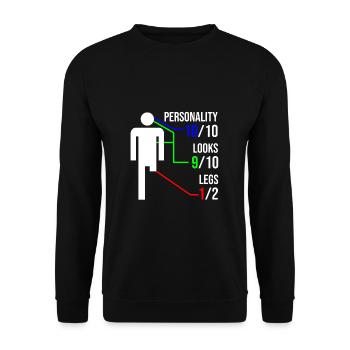 Invalidité de cadeau d'amputation de jambe - Sweat-shirt Unisexe - noir - Devant - Alina (178cm) & Michal (187cm)