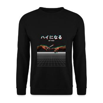 Vaporwave Création Adams Joint Get High 420 - Sweat-shirt Unisexe - noir - Devant - Alina (178cm) & Michal (187cm)