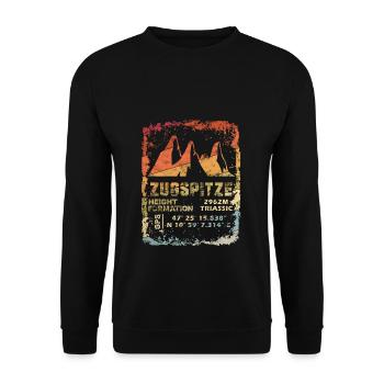 ZUGSPITZE BERG - Unisex Pullover - Schwarz - Vorne - Alina (178cm) & Michal (187cm)