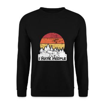 Je déteste les gens Je déteste les gens Cadeau Nature Vi - Sweat-shirt Unisexe - noir - Devant - Alina (178cm) & Michal (187cm)