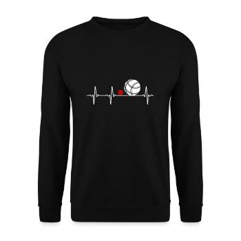 Boules de pétanque Heartbeat Boccia Heartbeat Design - Sweat-shirt Unisexe - noir - Devant - Alina (178cm) & Michal (187cm)