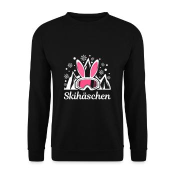 Skihase Apres Ski Snowboard Ski Urlaub Geschenk - Unisex Pullover - Schwarz - Vorne - Alina (178cm) & Michal (187cm)