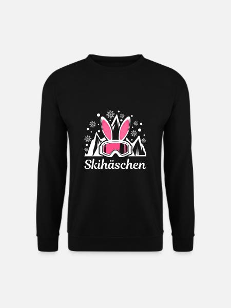 Skihase Apres Ski Snowboard Ski Urlaub Geschenk - Unisex Pullover - Schwarz