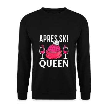 Apres Ski Queen Skihase Snowboard Urlaub Geschenk - Unisex Pullover - Schwarz - Vorne - Alina (178cm) & Michal (187cm)