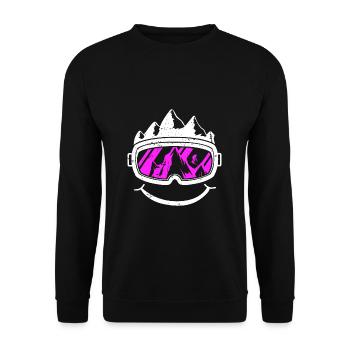 Snowboard Ski Vacation Smile Apres Ski Gift - Unisex Sweatshirt - black - Front - Alina (178cm) & Michal (187cm)