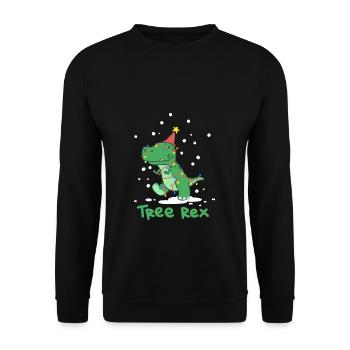 Christmas Tree Rex - Unisex Sweatshirt - black - Front - Alina (178cm) & Michal (187cm)