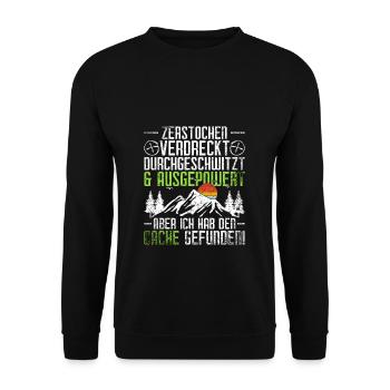 Geocache Geocaching - Unisex Pullover - Schwarz - Vorne - Alina (178cm) & Michal (187cm)