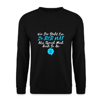 Dokter der Naturwissenschaften Dr. Rer Nat - Unisex Pullover - Schwarz - Vorne - Alina (178cm) & Michal (187cm)