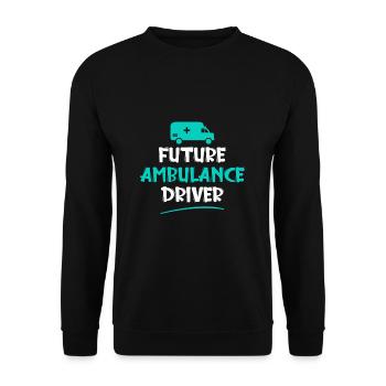 Rettungssanitäter Geschenk Krankenwagenfahrer - Unisex Pullover - Schwarz - Vorne - Alina (178cm) & Michal (187cm)