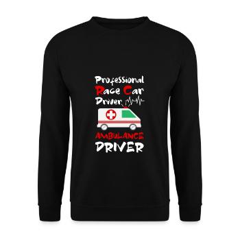 Rettungssanitäter Geschenk Krankenwagenfahrer - Unisex Pullover - Schwarz - Vorne - Alina (178cm) & Michal (187cm)