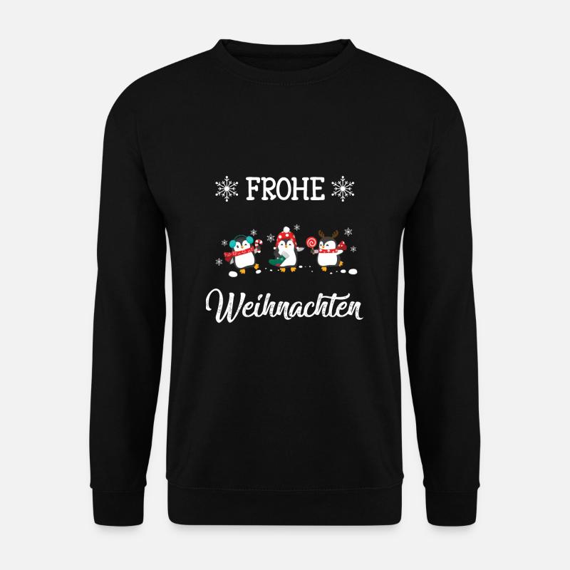 Frohe Weihnachten Pinguine - Weihnachts - Unisex Pullover - Schwarz