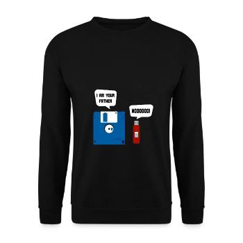 Clé USB drôle de disquette - Je suis ton père - Sweat-shirt Unisexe - noir - Devant - Alina (178cm) & Michal (187cm)