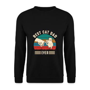 Best Cat Dad Ever Cat Fist Vintage Gentlemen - Unisex Sweatshirt - black - Front - Alina (178cm) & Michal (187cm)