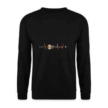 Bass guitar heartbeat - retro gift for - Unisex Sweatshirt - black - Front - Alina (178cm) & Michal (187cm)