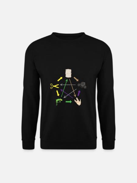 Schere Stein Papier Echse... Nerd & Geek - Unisex Pullover - Schwarz