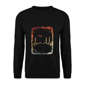 Evolution Modellflug Flugzeug Flieger cooles Retro - Unisex Pullover - Schwarz - Vorne - Alina (178cm) & Michal (187cm)