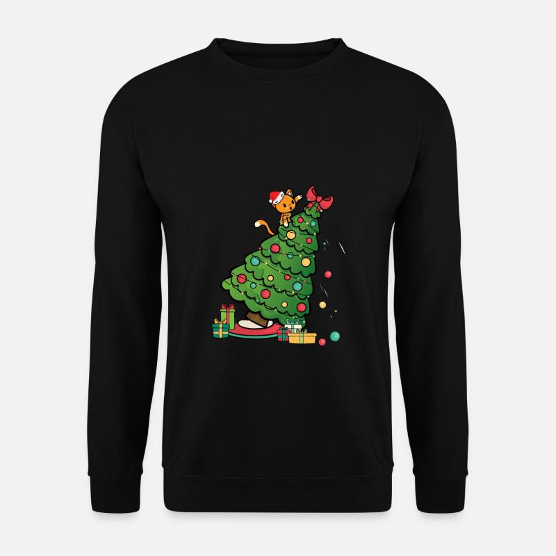 Cat Christmas Tree - Christmas Kitten - Unisex Sweatshirt - black