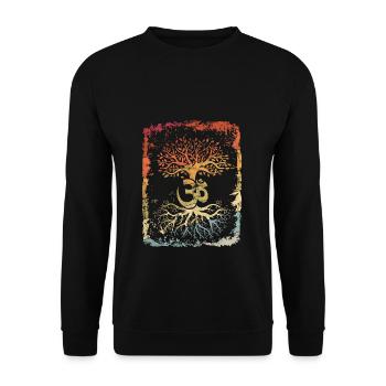 Yoga d’arbre de vie Om Shirt Celtique Yoga - Sweat-shirt Unisexe - noir - Devant - Alina (178cm) & Michal (187cm)