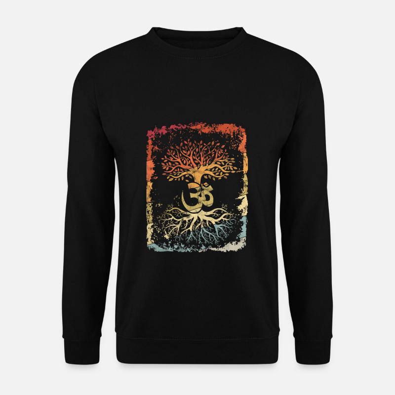 Lebensbaum-Yoga Om Shirt Keltisches Yoga - Unisex Pullover - Schwarz