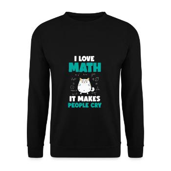 J'aime le chat mathématique - citation mathématique drôle - Sweat-shirt Unisexe - noir - Devant - Alina (178cm) & Michal (187cm)