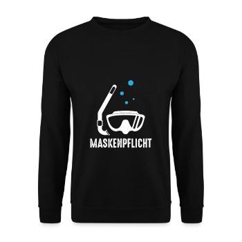 Mask compulsory Diver mask Funny diving goggles - Unisex Sweatshirt - black - Front - Alina (178cm) & Michal (187cm)