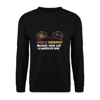 Orthophoniste Orthophoniste - Sweat-shirt Unisexe - noir - Devant - Alina (178cm) & Michal (187cm)