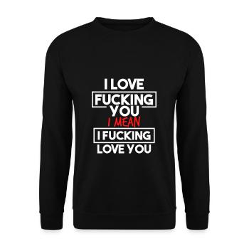 Sexy pun sex love gift - Unisex Sweatshirt - black - Front - Alina (178cm) & Michal (187cm)
