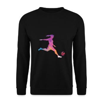 Soccer player women soccer gift soccer girl - Unisex Sweatshirt - black - Front - Alina (178cm) & Michal (187cm)