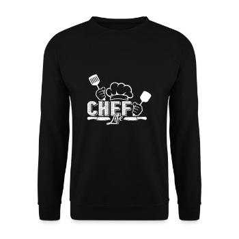 Chef Chef de la vie - Sweat-shirt Unisexe - noir - Devant - Alina (178cm) & Michal (187cm)